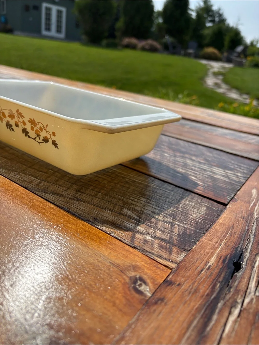 The Vintage Pyrex Golden Acorn Space Saver Casserole 2qt